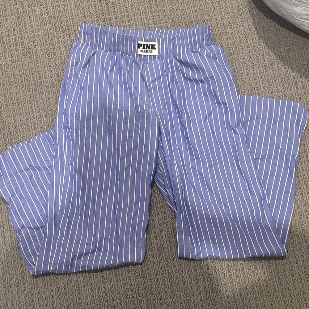 Victoria’s Secret Pink BOYFRIEND BOXER PAJAMA PANTS blue